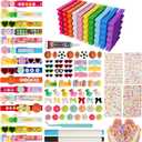 100 Set Cheer Pins Spirit Clips, Wooden Colored Clothes Pins with Tools,Cheer Pin Kit 180 Mini Bows Ducks Daisy Balls 300 Letters 4 Stickers, DIY Custom Pins for Backpack Team Cheerleader Gifts