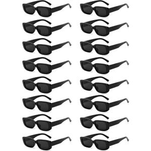 16 Pack Rectangle Sunglasses for Women Retro Colored Square Glasses Bulk 90s Vintage Eyewear Uniex Adults