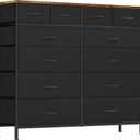 VASICAR Dresser for Bedroom with 12 Drawers, Tall Fabric Drawer Dresser, Compact Chest of Drawers for Closet, Nursery, Bedside, Living Room, Laundry, Entryway, Hallway