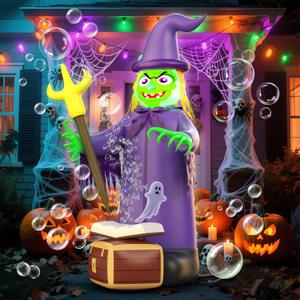 Skirfy 7FT Halloween Inflatables Outdoor Decoration Witch Bubbling Potion and Built-in Lights (green) Skirfy 7FT Halloween Inflatables Outdoor Decoration Witch Bubbling Potion and Built-in Lights (green)