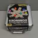 Queensell Mexican Train Dominoes Set with Wooden Hub, Domino Tile Board Games - Double 12 Dominos Set for Family Game Night for Adults and Kids Ages 8 and up (Double 12)