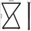28" Metal Table Legs Table Base only, Heavy Duty Furniture Desk Legs 2 pack, H 28 x W 20 Inches