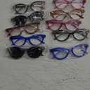 GUD 10 Pack Oversize Reading Glasses for Women With Spring Hinges(Include 2 Pairs Reading Sunglasses)