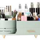 Molutsody Makeup Organizer for Vanity, Cosmetic Display Case with Drawers, Fits Makeup, Skincare Products, Brushes, Lipsticks, and Other Accessories, Versatile Storage Solution (Green)