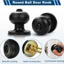 Estmoon 6 Pack Door Knobs, Matte Black Privacy Door Knob with Lock, Keyless Door Handle with Lock for Bedrooms/Bathrooms