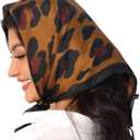 3 x Leopard Cheetah Print Head Scarf Women Neckerchief Scarf for Hair Wrapping at Night Bandana Square Scarf