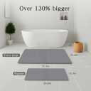 THMINS Extra Large Stone Bath Mat, 36''x24'' Non-Slip Diatomaceous Earth Stone Bath Mat, Super Absorbent Quick Drying for Bathroom, Easy to Clean, 35.4x23.6''