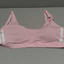 adidas Women's 3 Stripes Active Essentials Cotton Scoop Bralette with Removable Cookies (X-Large, Clear Pink)