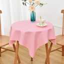 NEWISHER Pink Square Tablecloth 36x36 inch, Heavy Duty Polyester Fabric Table Cloth, Washable Solid Reusable Table Cover for Nightstand, Bedside Tables, End Tables Outdoor Indoor