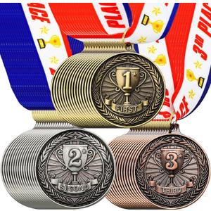Award Medals 1st 2nd 3rd Place Medals for Awards Metal Winner Trophy Awards Gold, Silver, and Bronze Prizes for Sports Competitions Party, 2 Inches