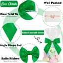 AIMUDI Green Satin Bows 4.5" Pre-Tied Emerald Green Twist Tie Bows for Treat Bags Green Ribbon Bows for Crafts Premade Bows for Gift Wrapping Wedding Decor Party Christmas Favors - 36 PCs