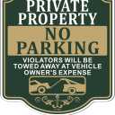 Private Property No Parking Violators Will Be Towed Away at Vehicle Owner's Expense Sign 12" x 10" With 35" Long Metal Stakes With Stand Aluminum Outdoor Use Yard Business