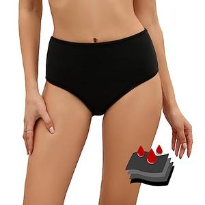 Leoparts Period Swimwear Leakproof Bikini Bottoms Black High Waisted Coverage Swimsuit Bottom for Girls Teens Women S