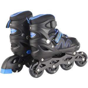 Inline Skates Adjustable Fitness Roller Temples for Adults Kids Beginners Unisex Black Blue Pink Red Size S M L (Blue #93)