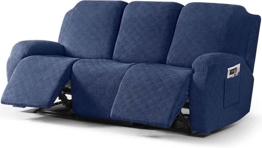 Timeles Recliner Covers Recliner Couch Covers Reclining Couch Covers for 3 Cushion Sofa Slipcovers Stretch Soft Washable (Three-Seater, Charcoal Gray)