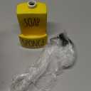 Ceramic soap Dispenser with Sponge Holder for Kitchen Sink Bathroom Counter top Storage and Organization (Yellow)