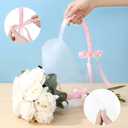 Jaloro 12 Pcs Flower Bouquet Bags Large Clear Gift Bag with Handle and Ribbon Transparent Flower Bags for Bouquets Flora Flowers Wrapping Valentine's Day Wedding Birthday Party Gift Packaging Supplies