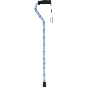 Drive Medical Mobility Aid Adjustable Walking Cane with Foam Grip Offset Handle, Swirl