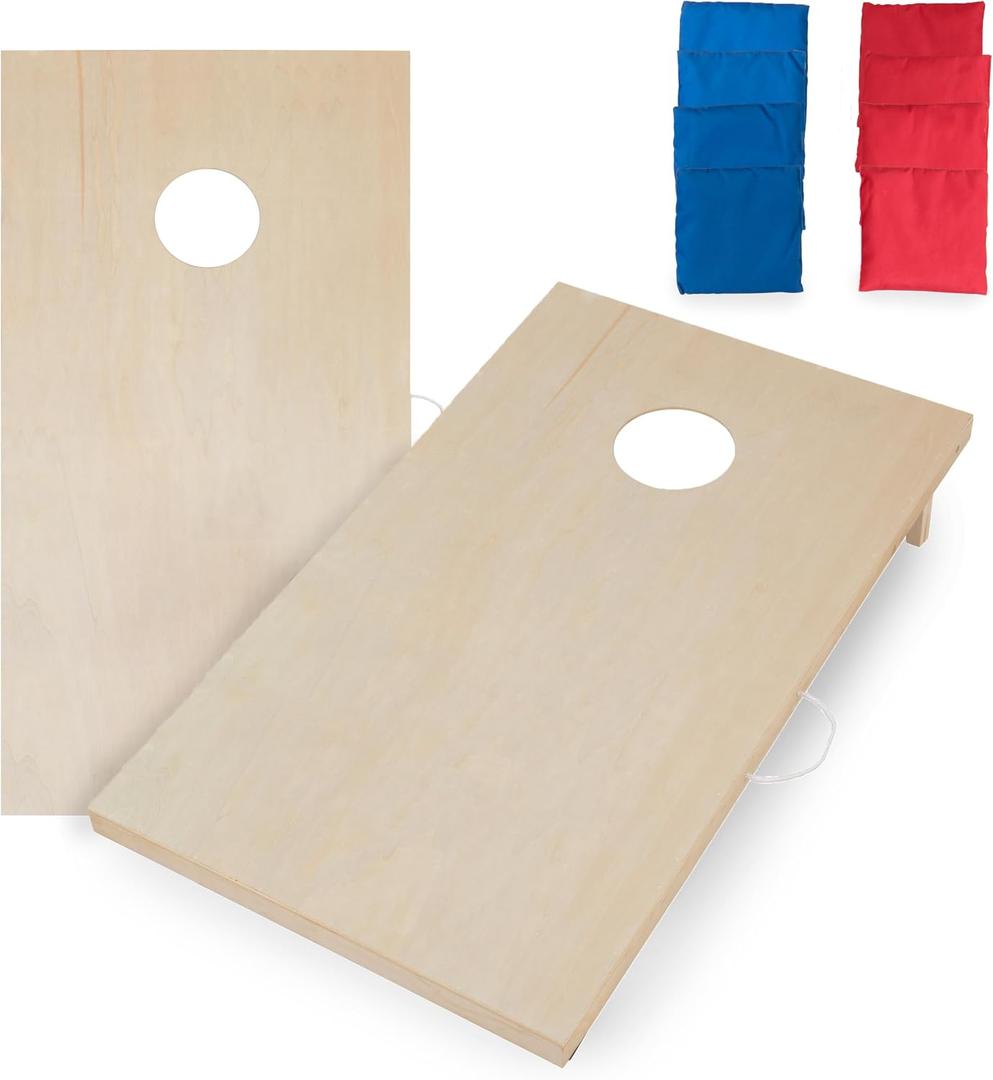 Triumph Sports Regulation Cornhole Board Set with 2 Boards, 8 Weather-Resistant Cornhole Bags & Durable All-Wood Design Perfect for Tailgates, BBQs, Parties & Backyard Fun, 2' x 4'