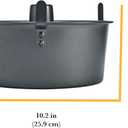 Chicago Metallic Angel Food Cake Pan with Cooling Feet, 2-Piece Nonstick Tube Pan, 9.5 Inch Carbon Steel, Perfect for Pound and Sponge Cakes