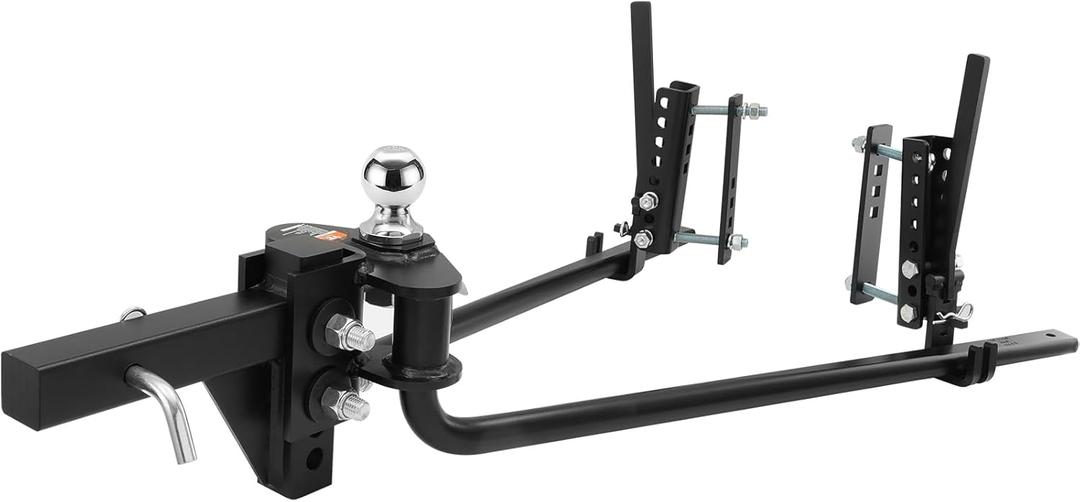VEVOR Sway Control Weight Distribution Hitch, 1,500 lbs Capacity, Trailer Hitch Kit with 2-Inch Solid Steel Shank, 2-5/16 Inch Alloy Steel Ball, Powder-Coated Load Leveling, Black