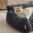 Cute Couch Bed for Pets, Supportive Cat Sofa for Indoor Cats, Small Dog Sofa Bed for Small Dogs, Grey, 24 inches