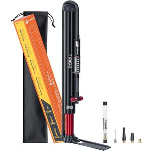 Tiakia Bike Pump with Gauge, High Pressure Bicycle Pump High Volume Portable Hand Air Pump Fit Presta, Schrader Valves Aluminum Bike Tire Pump for Mountain Road Bike, Strollers, Balls