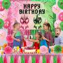 Witch Birthday Party Decorations Witch Bow Party Decorations Included Coquette Birthday Backdrop Tassel Curtain Paper Flowers and Balloons for Women Girl B-day Party Supplies