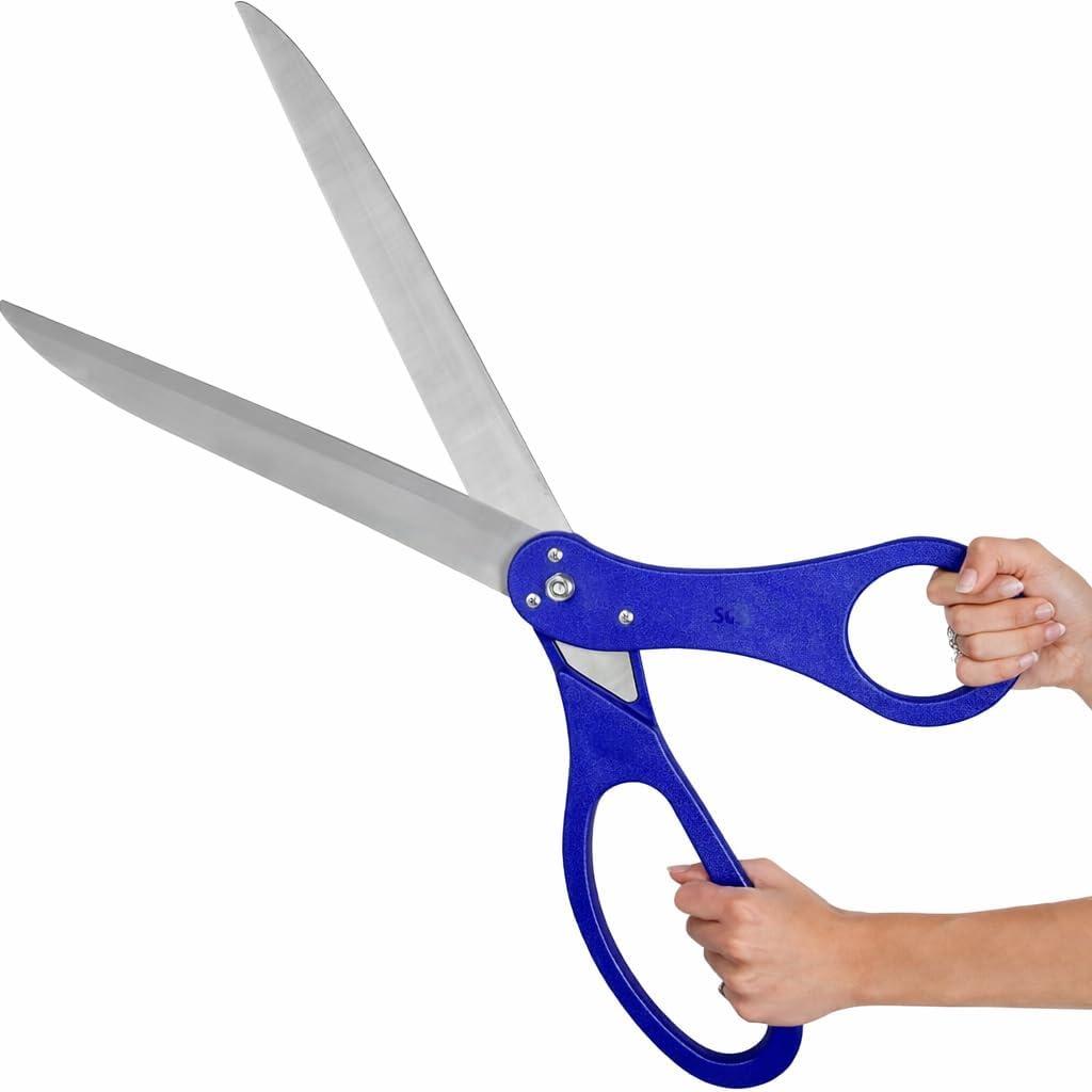 25" Blue Grand Opening Scissors  Blue Giant Scissors for Ribbon Cutting Ceremony Heavy Duty Shears Giants Ribbon Cutting Shears for Special Events Inaugurations and Ceremonies
