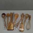 10 Pack Wooden Utensils for Cooking, Wood Utensil Set for Kitchen, Teak Wooden Spoon for Cooking, Non-Stick Spatula Ladle