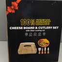 Portable Travel Charcuterie Board with Lid, Bamboo Charcuterie Cheese Board with Cover Accessories Gift Set, Large Covered Charcuterie Box Serving Tray Board Platter 7 Compartment Traveling Christmas