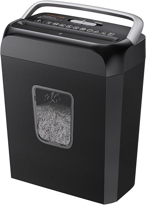 Bonsaii 6-Sheet Cross Cut Paper Shredder for Home, 3.4 Gal Bin
P-4 Security Level, Shreds Credit Cards, Staples & Paper Clips, with Portable Handle, Small Shredder for Home Office，C237-B