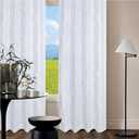 White Cotton Curtains 84 Inch Long with Frill Trim Set of 2  Soft, Airy, Farmhouse Style Sheer Drapes for Bedroom & Living Room  Light Filtering Privacy Panels for Rustic Home Decor