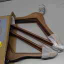 Wooden Hangers 10 Pack: Solid Shirt Hangers with Pants Bar, Heavy Duty & Slim Coat Hanger, for Suit Coat Jacket Pants (Walnut)