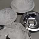 COZZIVITA 316048413 and 316048414 Stove Burner Drip Pans for Electric Stove Top - Perfectly Fit Frigidaire Kenmore Electric Range -Thickening to Prevent Bending and Rust - Include 2 x 6 in, 2 x 8 in (Chrome)