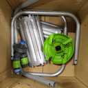 Water Hose Reel Cart, Holds 60-80 Ft of 5/8 Inch Hose, Green Wall Mounted Garden Hose Cart, Portable Hose Reel for Convenient Storage and Watering