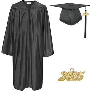 Happy Secret Shiny Graduation Cap and Gown Tassel with 2025 Year Charm Unisex Adult for High School and College Bachelor