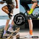5 Pairs Athletic Running Socks, Mens Womens Compression Sport Crew Socks for Cycling, Climbing, Hiking Workout, Gym, Cushioned Comfort Non-Slip Performance Socks-Moisture Wicking Breathable Quick-Dry