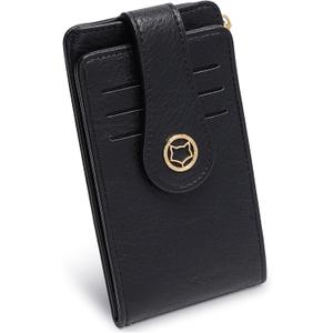 FOXLOVER Women's RFID Slim Card Holder Wallet: Thin Bifold with Multi-Card Case & Zipper Coin Pocket Purse(Black)
