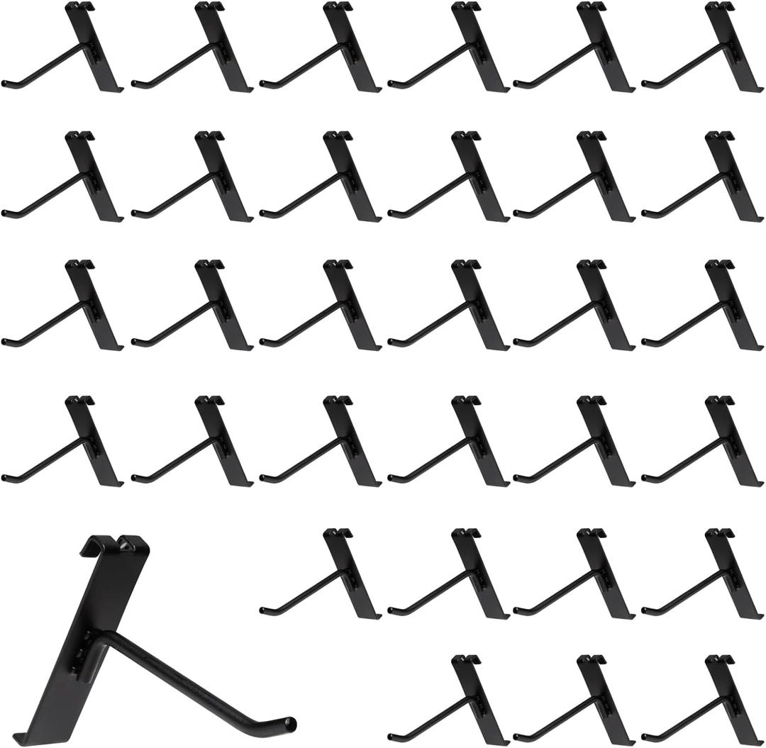 4 Inch Gridwall Hooks, Grid Panel Hanging Hooks for Retail, Home, and Workspace Organization, Displays, and Storage Solutions(40Pack,Black)