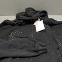 Aelfric Eden Star Rhinestone Zip Up Hoodies Womens Mens Casual Hooded Jackets Unisex Loose Crystal Y2K Pocket Sweatshirts (Small, Black)