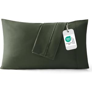 Bedsure Queen Pillow Cases Set of 2 - Olive Green Microfiber Pillowcase 2 Pack, Super Soft Double Brushed Pillow Case Covers with Envelope Closure for Kids, Wrinkle, Fade Resistant, 20x30 Inches