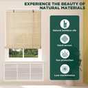 BAYUE Bamboo Blinds for Interior Windows, Roll Up Light Filtering, 64x64 in