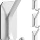 Paoli Heavy Duty Adhesive Hooks,Self-Adhesive Hooks Multiple Colors and Styles 30 lb Maximum Load for Home Schools and Offices (4pc, White)