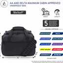 Aerolite AA & Delta Maximum Size Travel Duffel Bag | Lightweight Personal Item Bag 18x14x9 | Foldable Under Seat Cabin Bag | 37L Eco-Friendly Carry-On Duffel bag Black Shoulder Bag