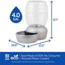 Petmate Replendish Gravity Waterer with Microban for Cats and Dogs, 4 Gallons,Silver, Made in USA