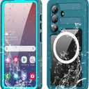 Omio Designed for Galaxy S26 Waterproof Case Compatible with MagSafe, Magnetic Waterproof Full Body IP68 Underwater Case Built-in Screen Protector Military Grade Shockproof Case for Men Women Teal