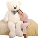 MaoGoLan Giant White Teddy Bear Stuffed Animal 6 Feet,Soft Cuddly Smiling Face Big Life Size Valentines Teddy Bear Plush Gift for Boyfriend Girlfriend,Brithday (Cream)