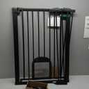 Babelio 36" Tall Upgraded Baby Gate with Cat Door,29-43" Auto Close Durable Dog Gate for Stairs,Doorways and House,Easy Walk Thru,Includes 4 Wall Cups,Black