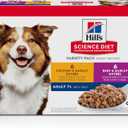 Hill's Science Diet Adult 7+, Senior Adult 7+ Premium Nutrition, Wet Dog Food, Variety Pack: Chicken & Barley; Beef & Barley Loaf, 13 oz Can Variety Pack, Case of 12 (EXP 10/01/27)